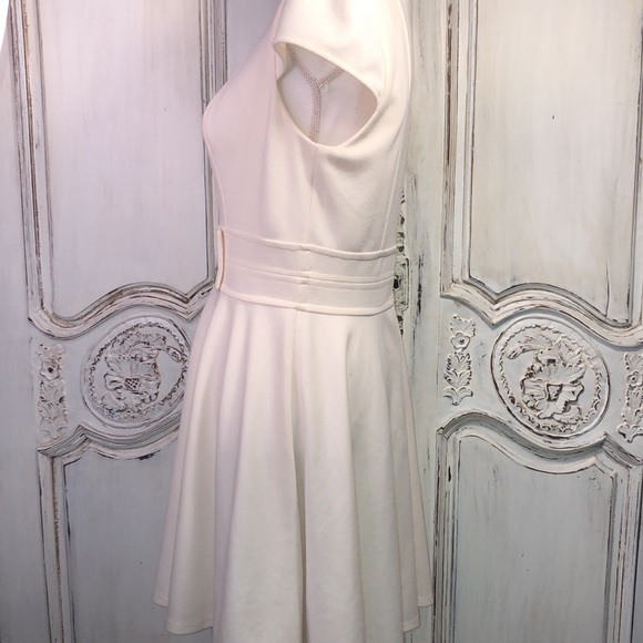 ASOS Waisted Fit and Flair Double Knit Cap Sleeve Dress Size 10 - Picture 6 of 11